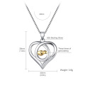 Cadeau de fête des mères en argent sterling 925 fermoir mains maman fils bijoux en argent pendentif coeur cadeau fête des mères 2021